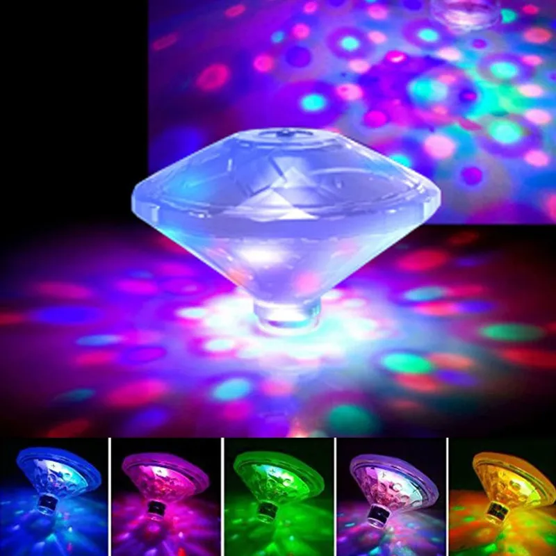 Luce subacquea galleggiante RGB Sommergibile LED Luci da discoteca Glow Show Piscina Vasca idromassaggio Lampada spa Illuminazione per bagnetto