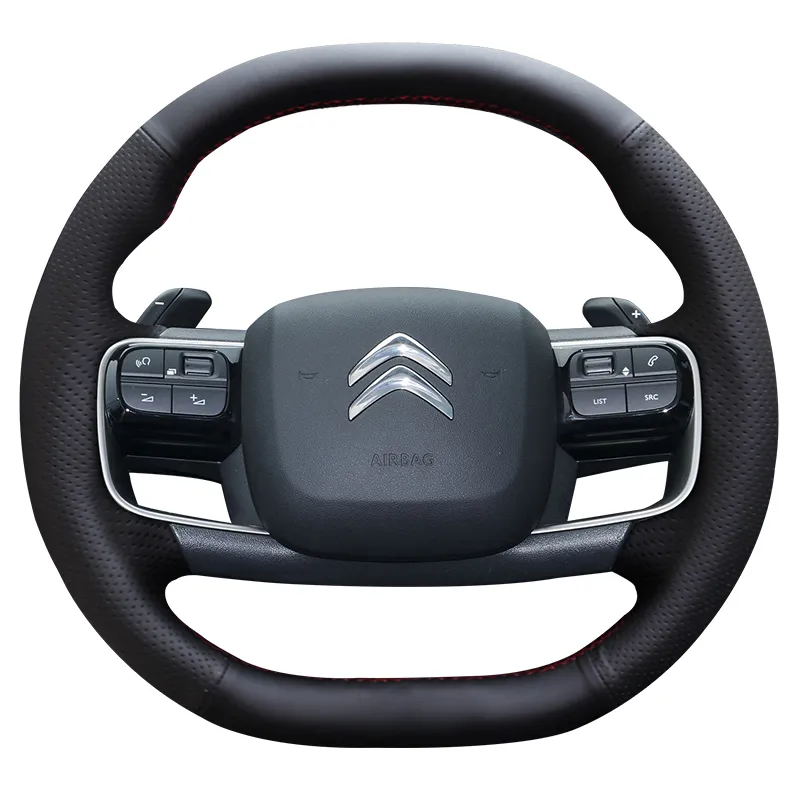 Hand Sewn Steering Wheel Cover for Citroen Tianyi C5 Yunyi C4C6 Automobile