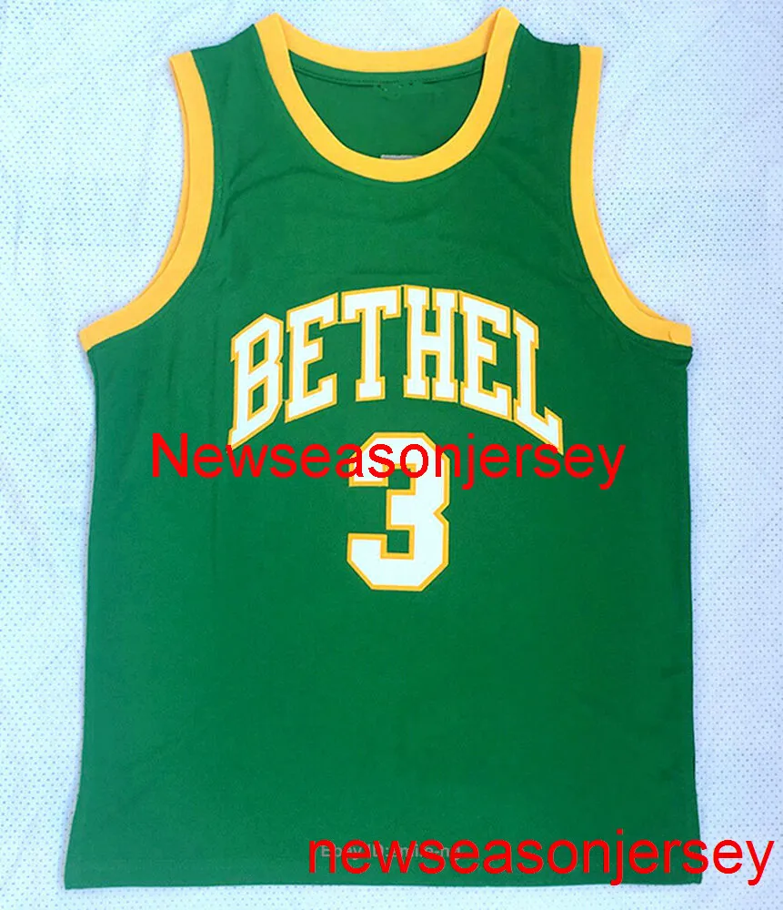 Stitched ALLEN IVERSON Bethel High School JerseyGreen XS-6XL Custom Any Name Number Basketball Jerseys