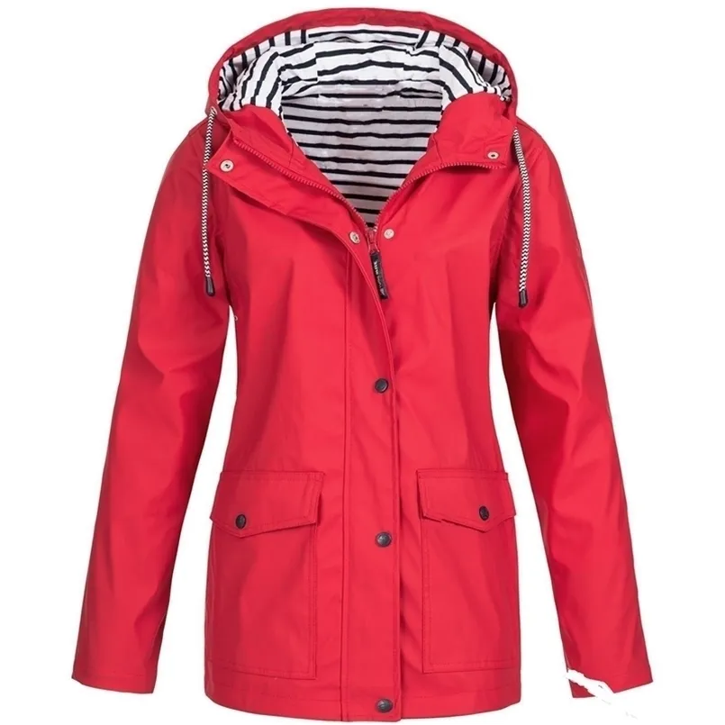 Женский дождь куртка ветер капюшон для 211029
