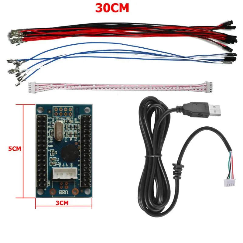 ゲームコントローラージョイスティックRAC-C300ゼロ遅延USBエンコーダーPCアーケードジョイスティックボタンボードケーブル5pin 2pin 4.8mmキット