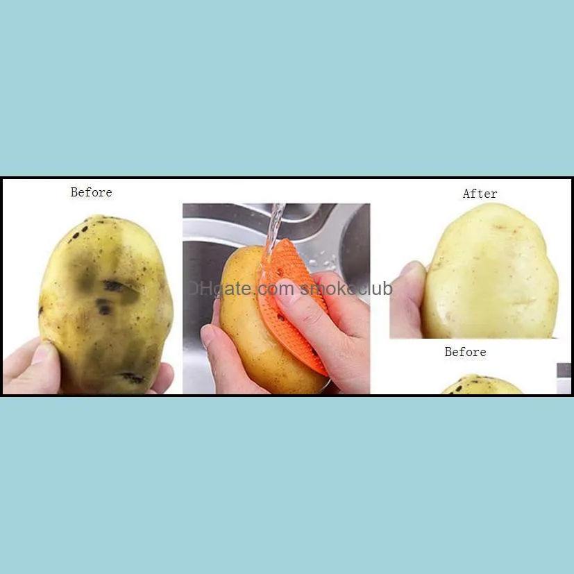 Vegetable Cleaning Brush 2017 New Arrival Silicone Fruits Brush For Potato Carrot Ginger Cleaning