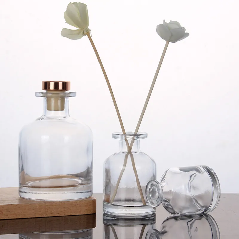 Luxury Glass Reed Diffuser Bottles Empty Aroma Oil Container For Home ...