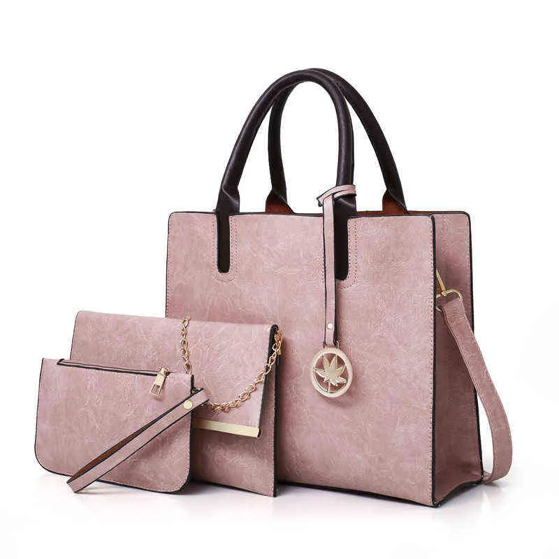 3pcs Borsa da donna Set Fashion PU Leather Ladies Borse Borse Colore Solido Messenger Shoulder Shower S per le donne 2020