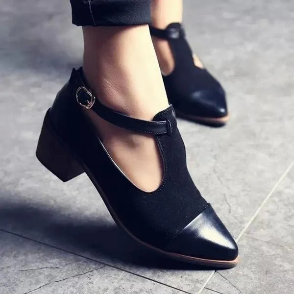 اللباس أحذية النساء الأزياء أشار تو أوكسفورد النمط البريطاني منخفض الكعوب المرقعة مشبك أكسفورد عارضة خمر
