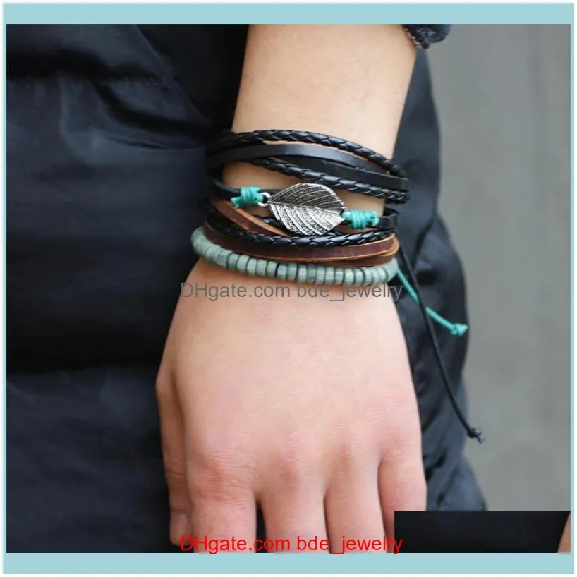 Charm Bracelets 3Pcs Durable Creative Hand Woven Bracelet Woman Wrist Chian Leather Simple For