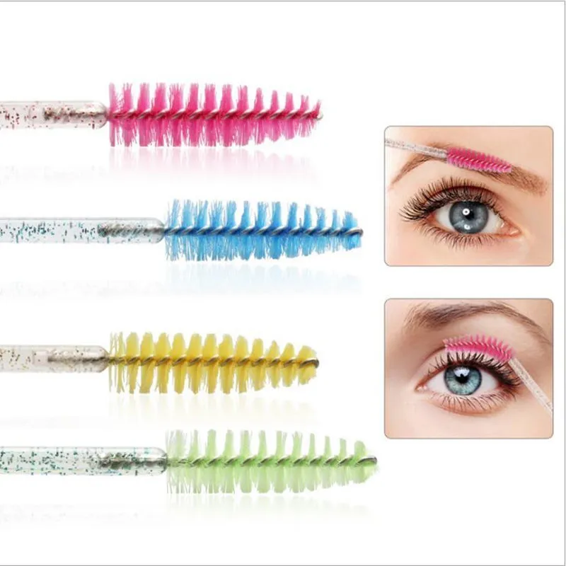 DHL free Shiny Eyelash Brush Disposable Eyebrow Brushes Mascara Wands Applicator Comb Grafting Beauty Makeup Tool Lash Curling
