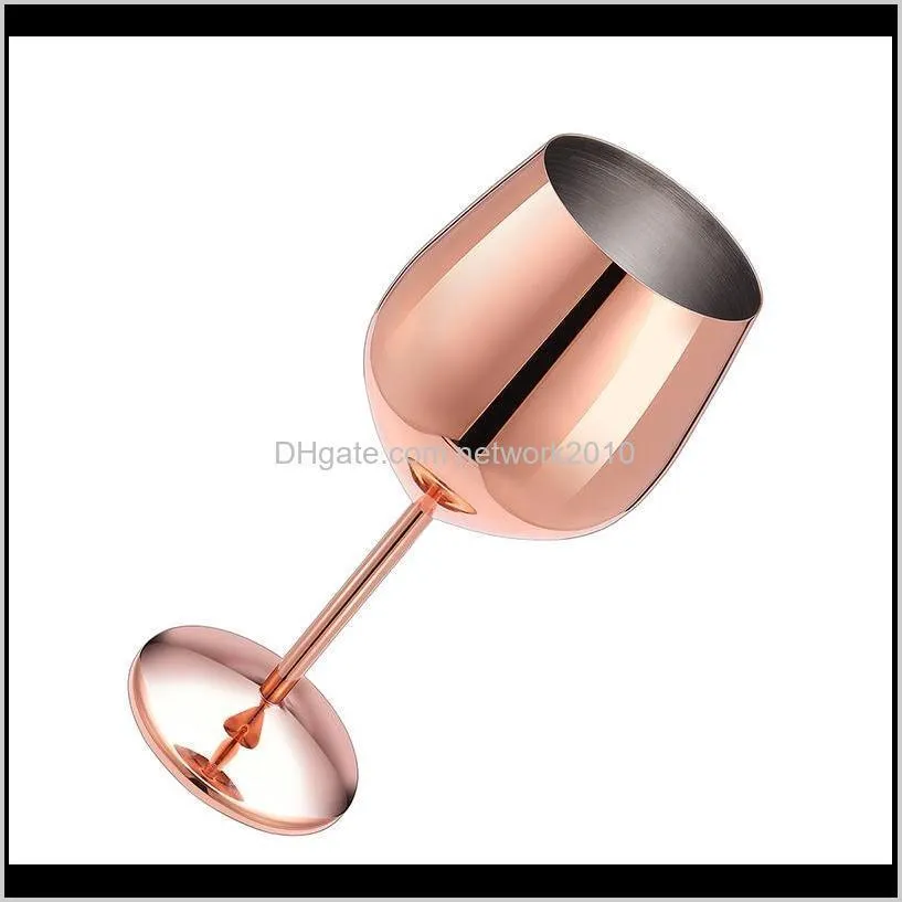 stainless steel goblet red wine glass silver rose gold goblets juice drink champagne goblet party barware kitchen drinking tools 500ml