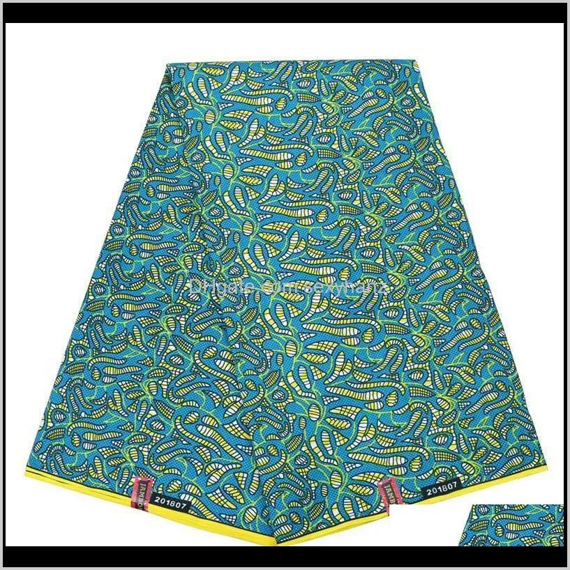 Klädkläder Drop Delivery 2021 Toppmaterial Polyestertryck Ankara Binta Real Wax High Quality 6 Yards African Fabric For Party Dress