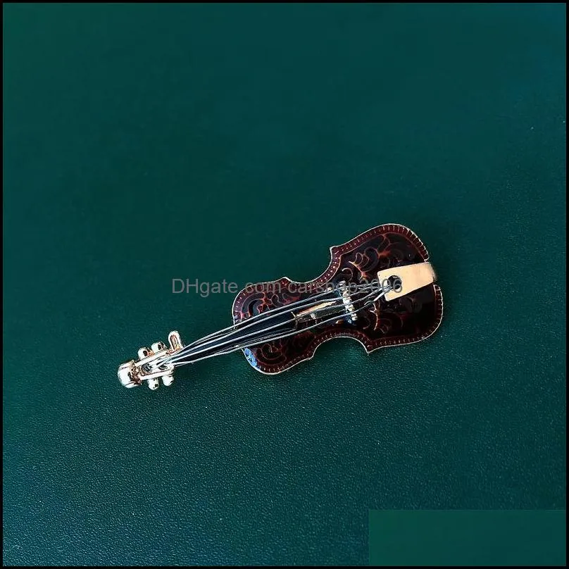 Pins, Brooches Muylinda Unisex Violin Brooch Pin, Fashion Design Shape Enamel Instrument Pin Corsage Suit Lapel Decoration