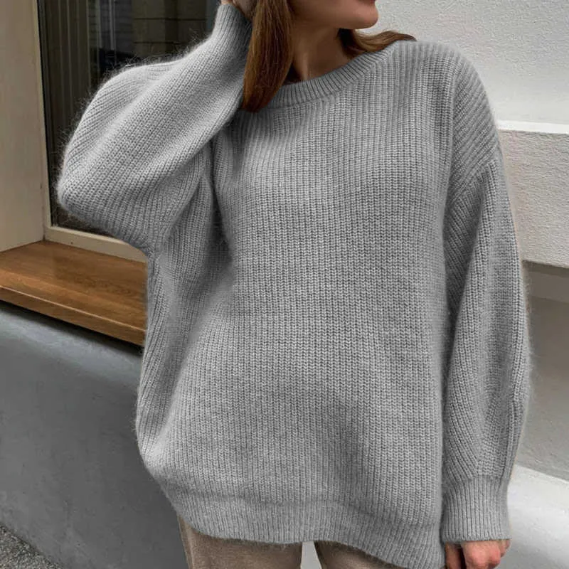 Soft Knitted Cashmere Oversized Sweater Women Loose Fit, Thick & Warm  Winter Pullover For Basic Ladies Jumper 211011 From Mu01, $19.19