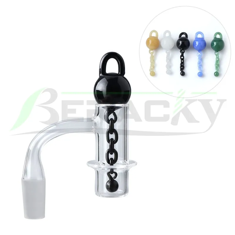 Beracky Halo abgeschrägte Raucher Raucher Quarz Banger mit Glas Terp Ketten Kappe 2,5mm 20mm männliche weibliche Slurper Nägel für Wasserbongs DAB Rigs