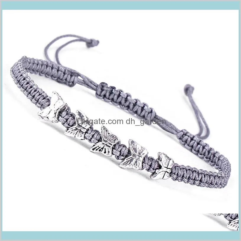 7 styles adjustable handmade black white rope braided bracelet women men elephant palm shell turtle charm bracelet