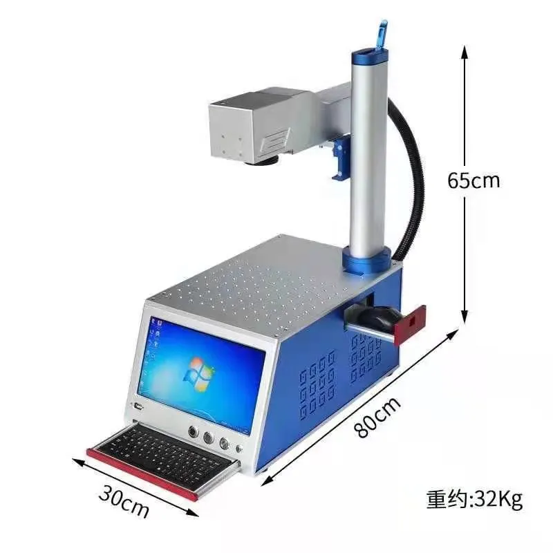Mini macchina per marcatura laser a fibra portatile in metallo ZODO 20W 30W 50W con computer