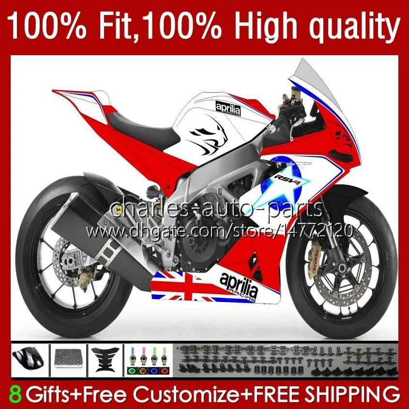 OEM Bodywork para Aprilia RSV1000RR RSV1000R 16-19 Corpo 40no.118 RSV4 Azul Estrelas RSV-1000 RSV 1000 R $ 2016 2018 2019 RSV1000 16 17 18 19 Feeding de Molde de Injeção