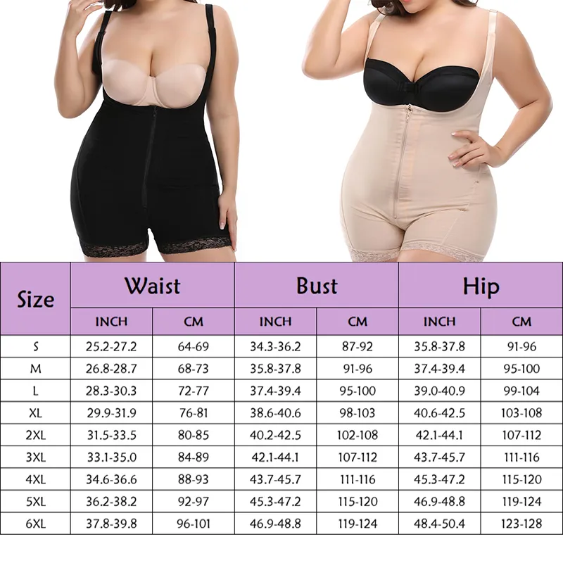 Full Body Shaper Bodysuit Shapewear för Kvinnor Tummy Control Butt Lifter Push Up Underbust Slimming Underkläder Gddles Corset Belt