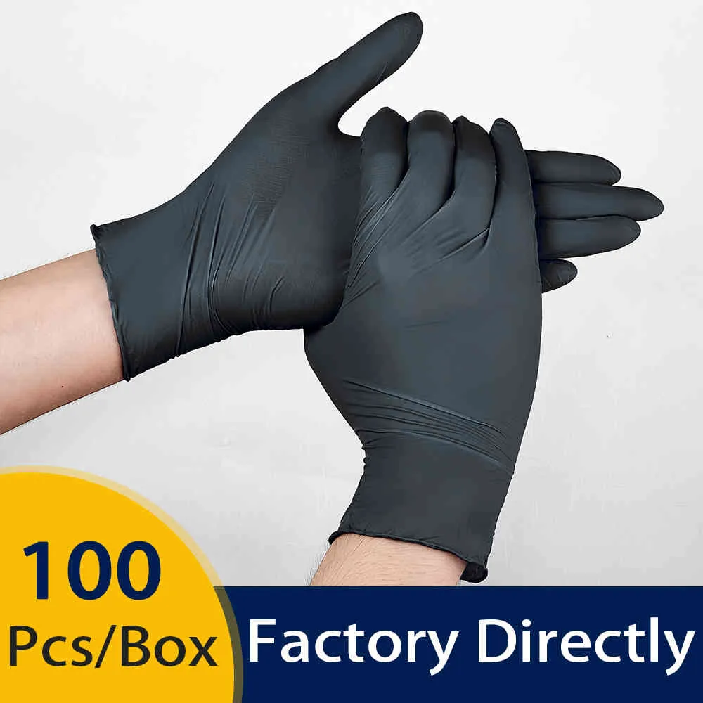 Nitrile Glove Black 100pcs Kitchen Protective Work Hand Household Cleaning Products Disposable Gloves Garden Accessories