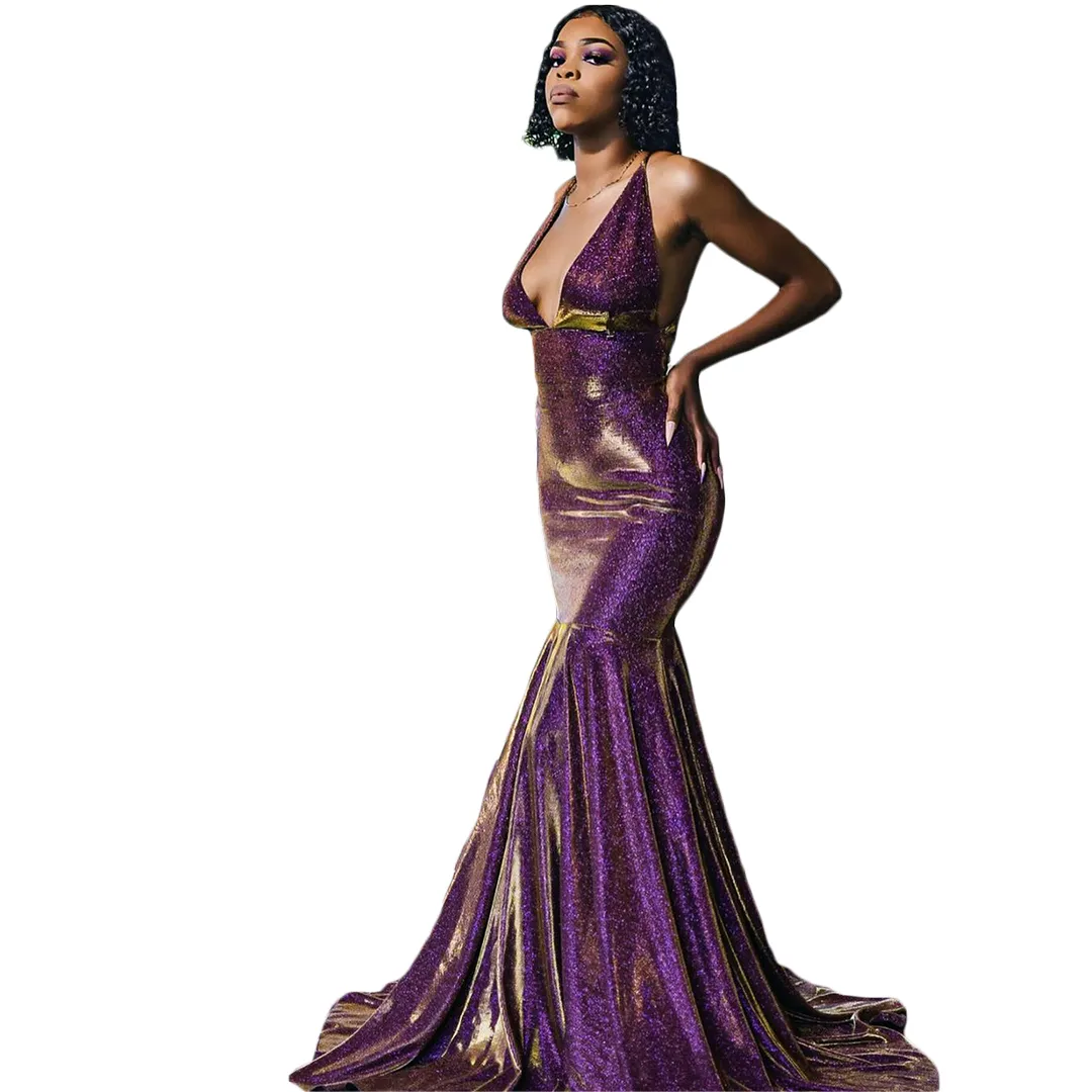 2021 Zarif Abiye Seksi Derin V Boyun Uzun Örgün Mermaid Kadınlar Balo Parti Abiye Custom Made Fırfır Vestidos De Fiesta Ünlü Elbiseler