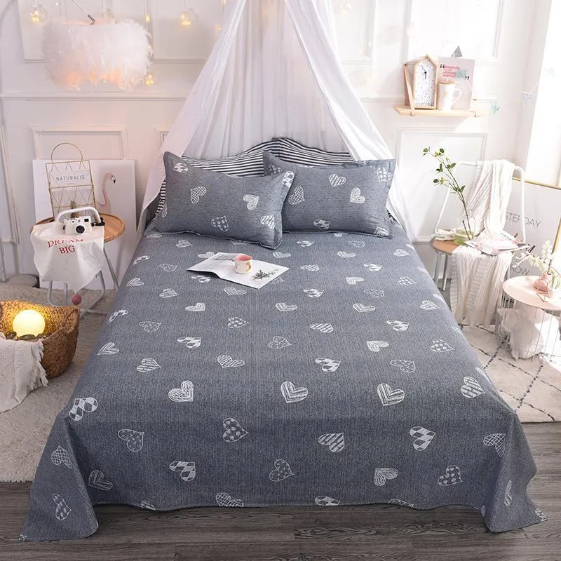 Ensemble de draps plats 40, 100% coton, 200x230, 230x250, 3 pièces, taies d'oreiller, Ultra doux, résistant aux rides, respirant