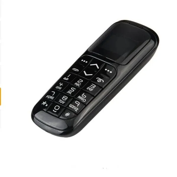 Unlocked Süper Küçük Quad Band Cep Cep Telefonu Kablosuz Mini Bluetooth Dialer 0.66 inç Tek GSM Destek SIM Kart Arama Çağrı Çocuk Cep Telefonu