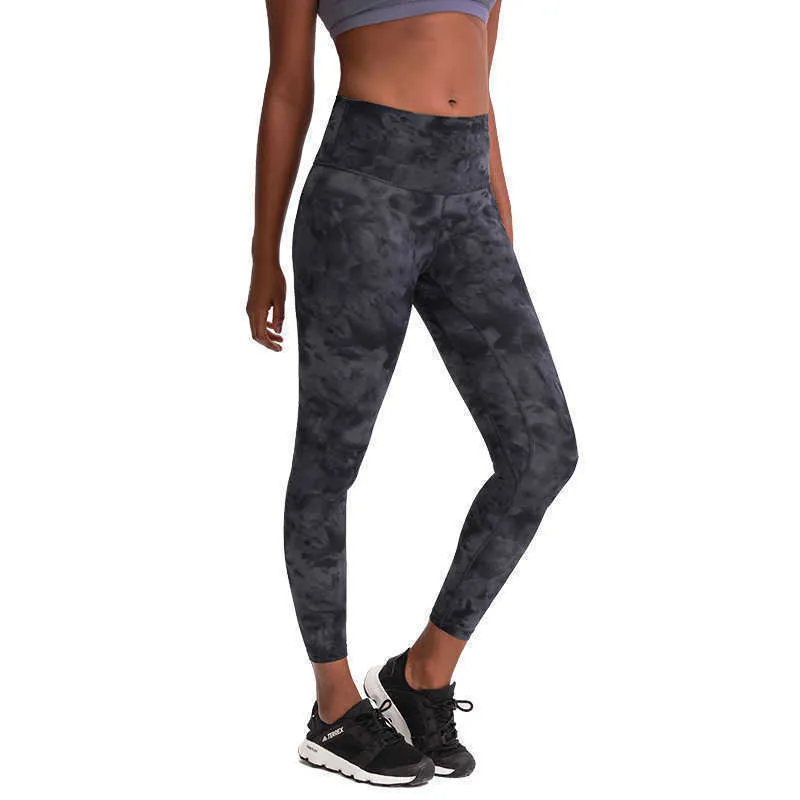 L 32 Yoga Leggings Tie Dye Gym kläder Kvinnor Hög midja Running Fitness Sport i full längd byxor byxor träning capris leggins341a