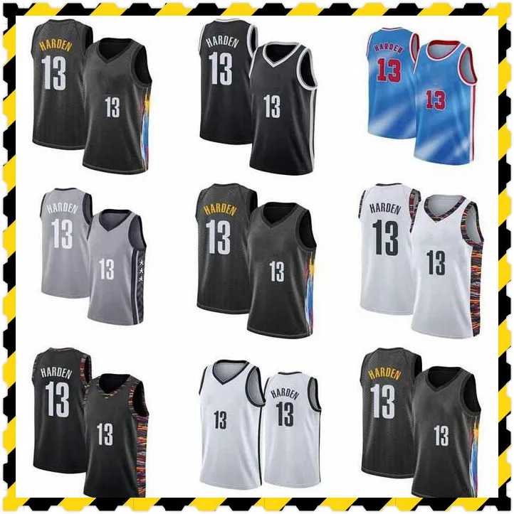 농구 유니폼 James Harden \ RBrooklyn \ Rnets James \ Rharden 코어 플레이어 수 놓은 스윙 맨 Sew Jersey