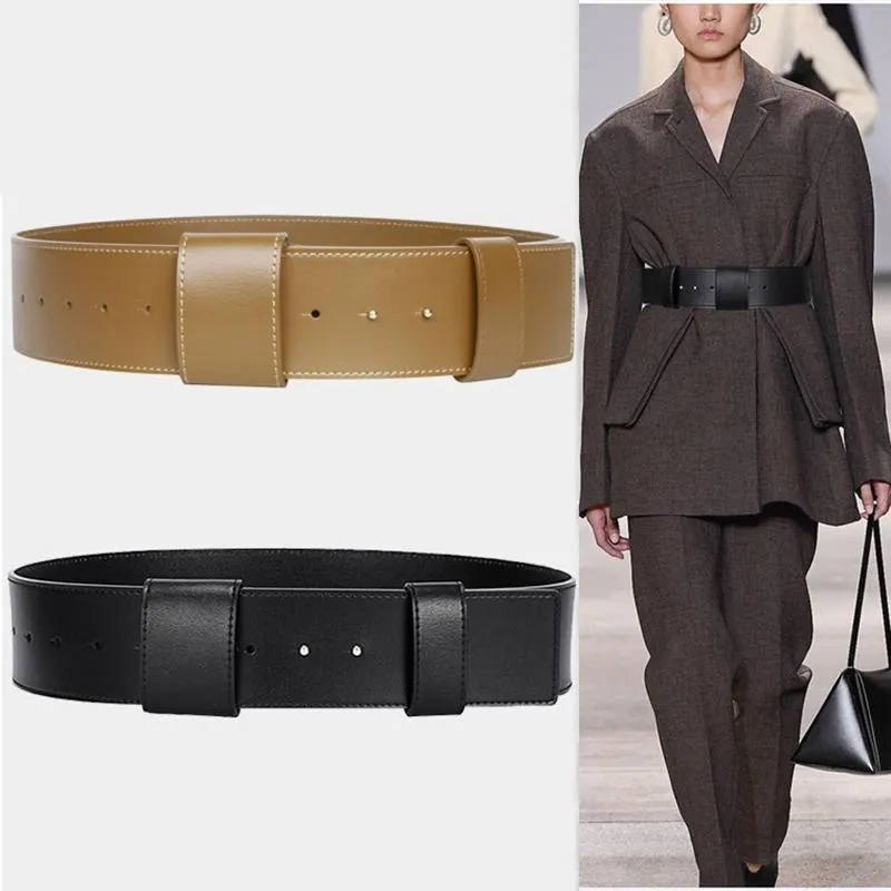 Ceintures femmes large taille ceinture haute qualité en cuir véritable décontracté dame Corset Cummerbund réglable ceinture manteau accessoires