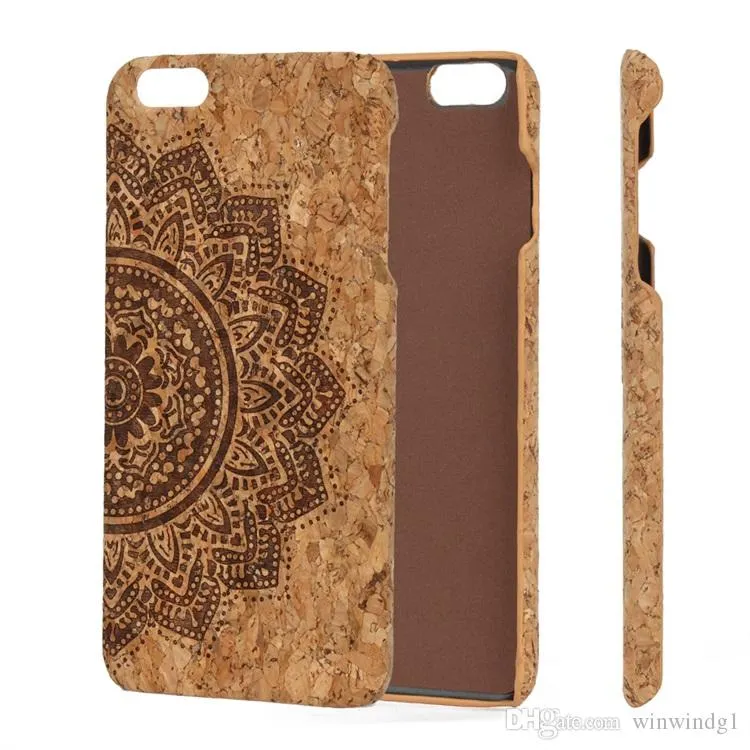 Natural Blank Cork Wood Custom LOGO Phone Cases Dirt-resistant For iPhone 6 6s 7 8 Plus 11 12 Pro Xs Xr X Max Back Cover Shell