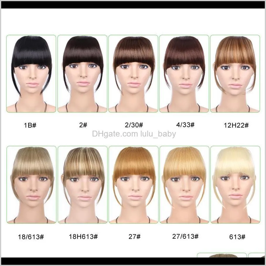 6 inches short front neat bangs clip in bang fringe hair extensions straight synthetic 100% real natural hairpiece