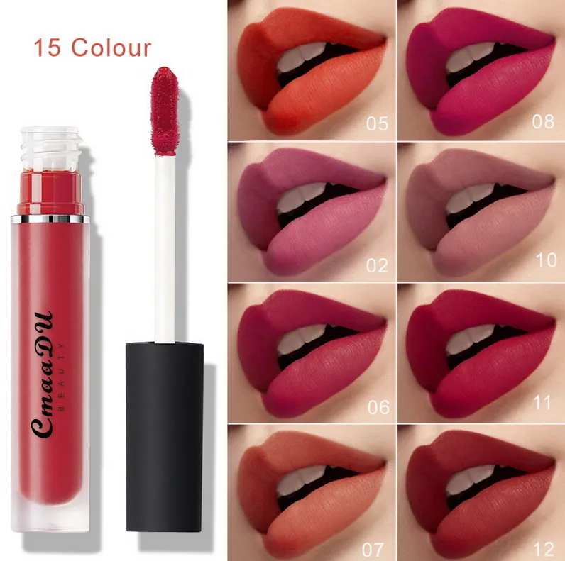 Cmaadu Beauty Lip Gloss Velvet Matte Lips Lips Блестящий натуральный макияж Матт Жидкий губ губ