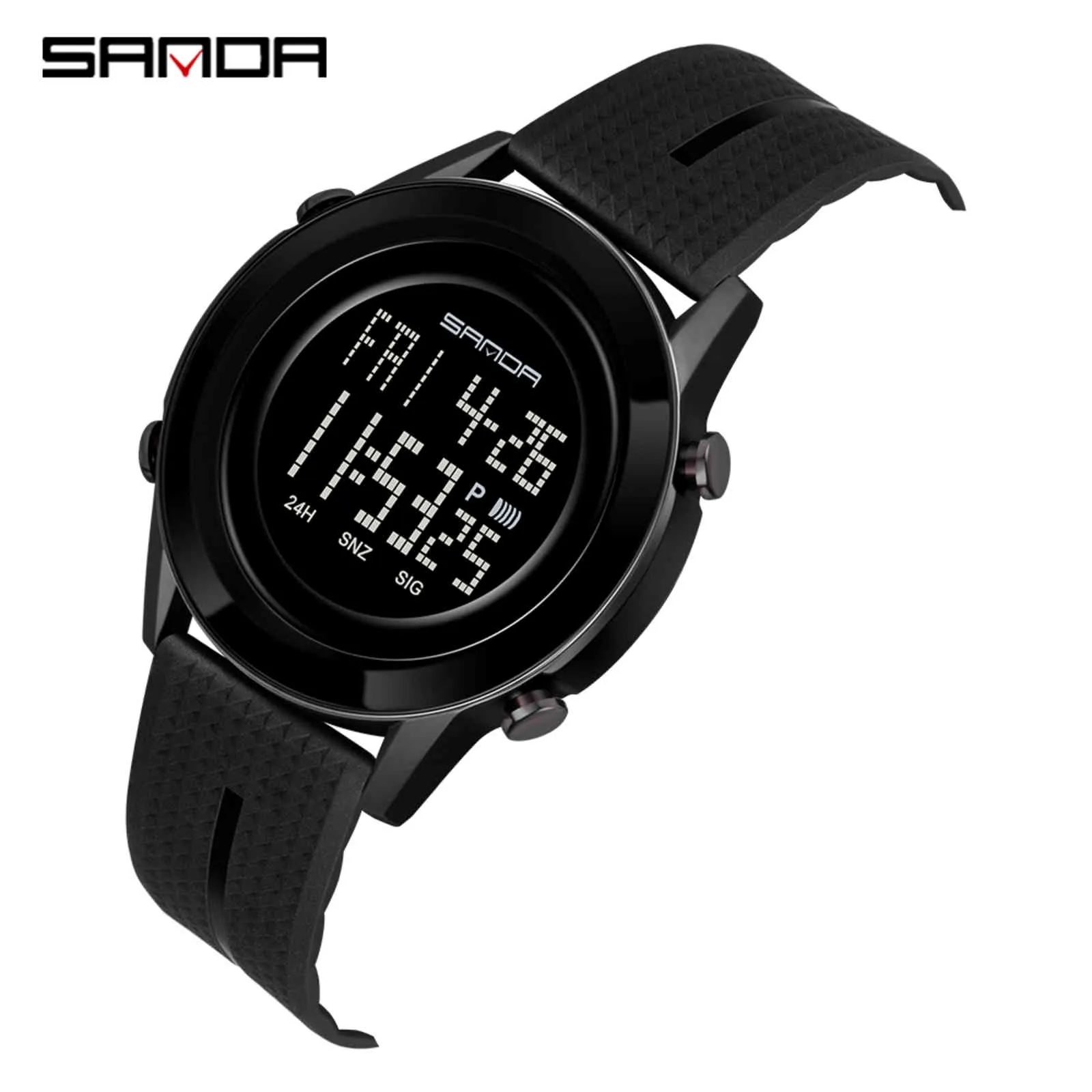 Marka Sanda Męska LED Digital Big Screen Sports Electronic Watch Moda Wodoodporna i odporna na wstrząsy Zegar Relogio Masculino