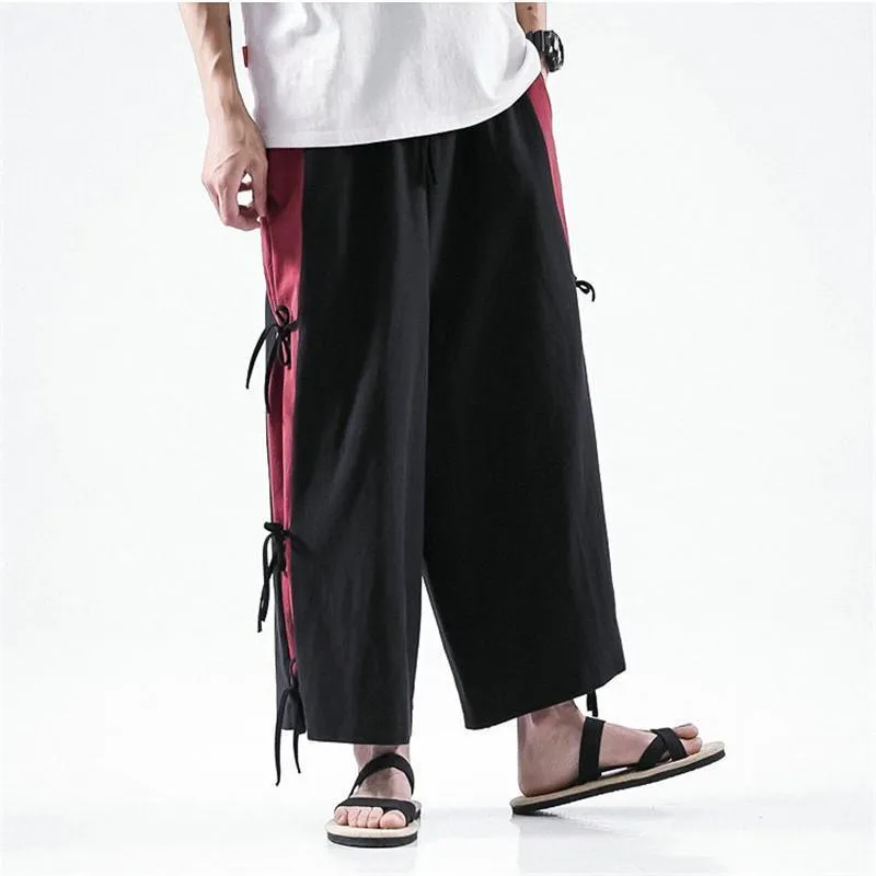 Japanese Wide Leg Pants Mens Chinese Style Casual Jogging 2021 Spring
