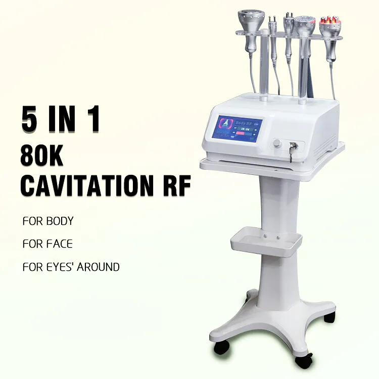 Ultraljud 80K Cavitation 2021 Taibo Fabrikspris Slimming Device Portable 5 i 1 RF Kroppsformning Fett Burning Radio Frekvens Hud Åtdragning Skönhetssalongmaskin