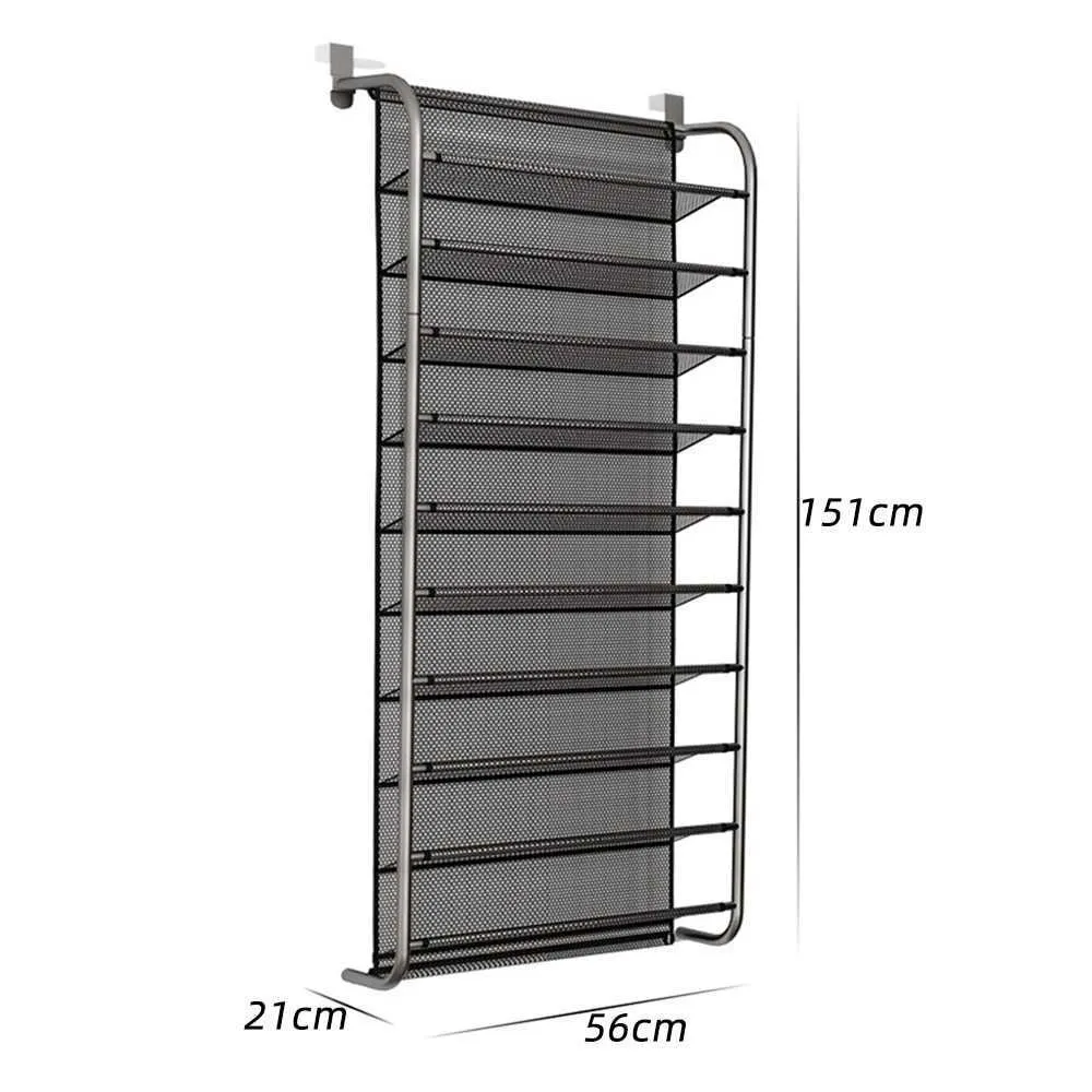 DIDIHOU 36 pares sobre porta pendurado sapato rack 6 10 camadas organizador de sapatos montado na parede sapato pendurado prateleira 1pcs T200413307M