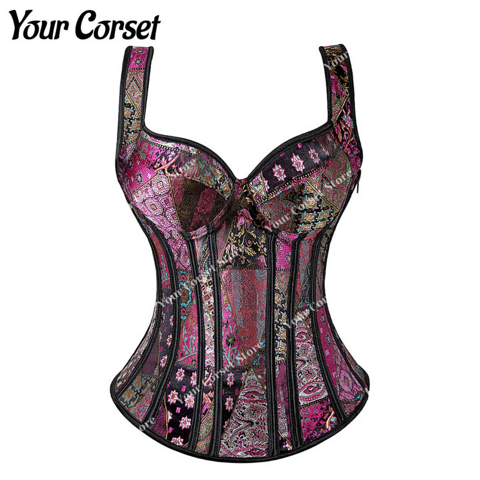 Lingeries Polyester Embroidery Indoor Girl Lingerie Set Plus Size Corset  (Purple, M)