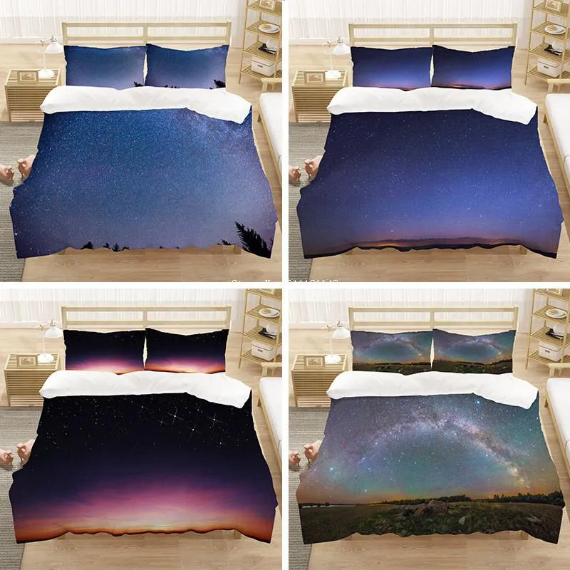 Ensembles de literie 3D Beautiful Star Print Home Textile Set Pour Filles Et Garçons Chambre Adulte Couette Décorative Housse De Couette Taie D'oreiller 2 / 3PCS