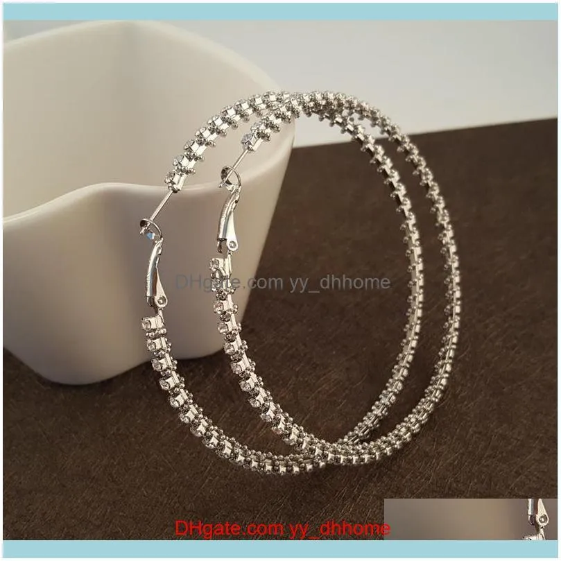 Juvelryfashion design full crystal geometry pärla cirkel örhängen temperament personlighet vild c-typ för kvinna hoop hie droppleverans 2021