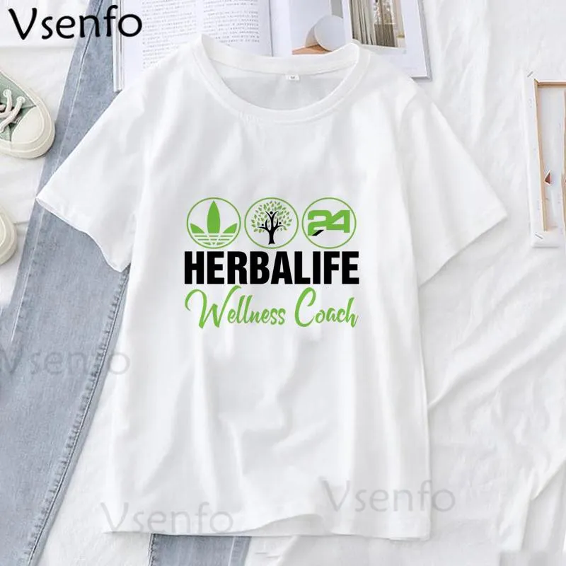 Trendy Dorywczo Koszulki Damskie Herbalife Odżywianie Kobiety Mężczyźni Graficzny Urzzang Teees Koszula Harajuku Moda All-Match Tops Odzież