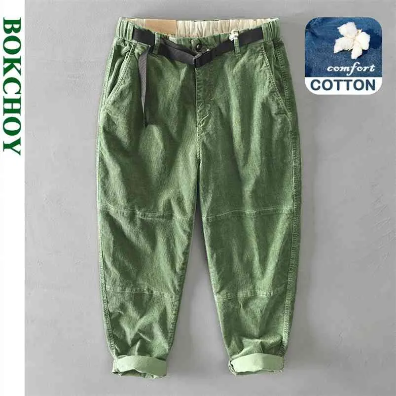 Automne et hiver hommes coton Vintage couleur unie pantalon décontracté en velours côtelé GML04-Z322 210715