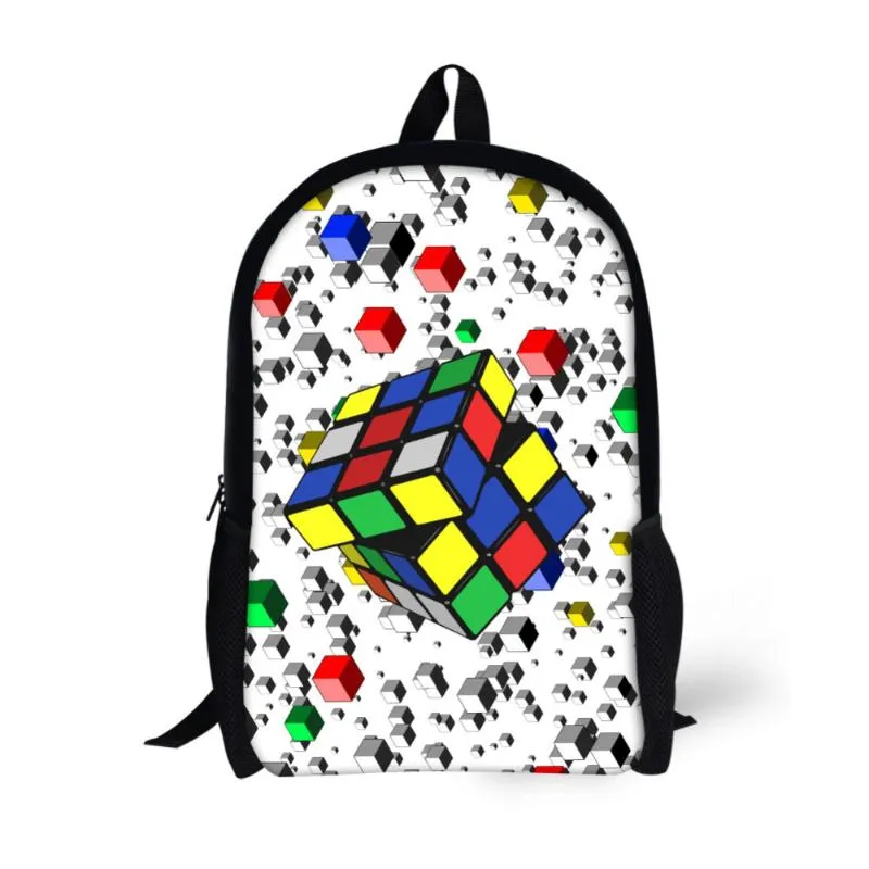 Magic Cube Printing School Bags för barn Mochila Stilish Bookbags Teenager Girls Bookbag Kids Schoolbagsumka