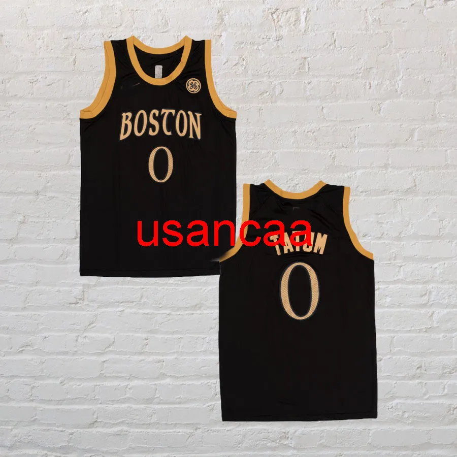 Tüm Nakış Jayson Tatum Black Gold Basketbol Forması Erkek Kadın Gençlik Yeleği Herhangi Bir Sayı Ekle XS-5XL 6XL Yelek