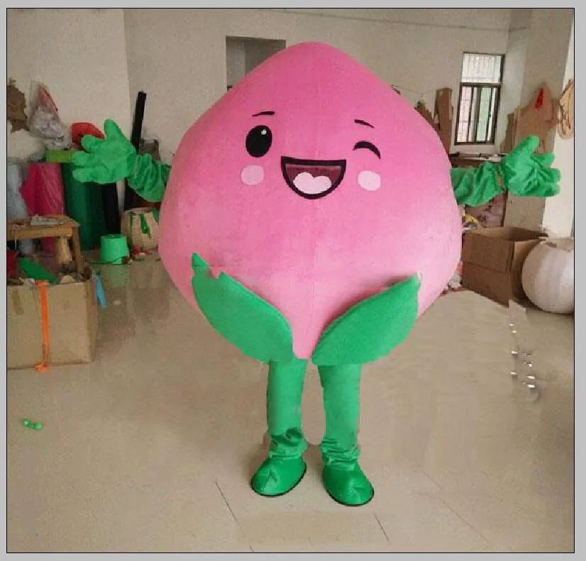 Pink Peaches Accesstes Mascot Costume Halloween Christmas Fancy Party Cartoon personnage de personnage Suit des femmes adultes Homme habillé Carnaval Unisexe Adultes