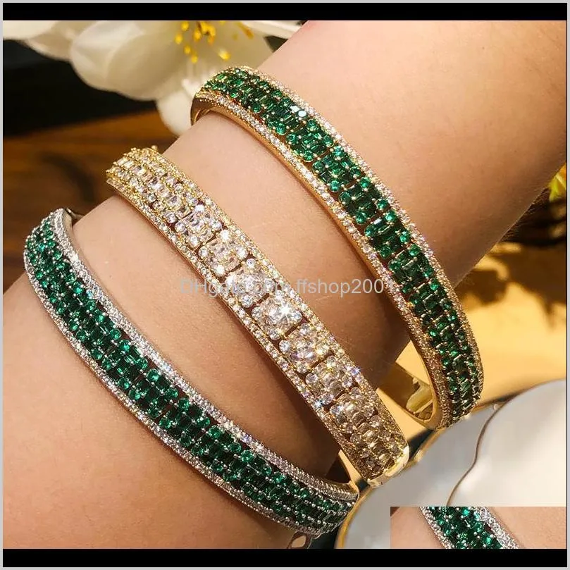 godki luxury 3pc stack earring bangle ring set for women wedding party baguette cut zirconia dubai bridal jewelry sets boho 2020