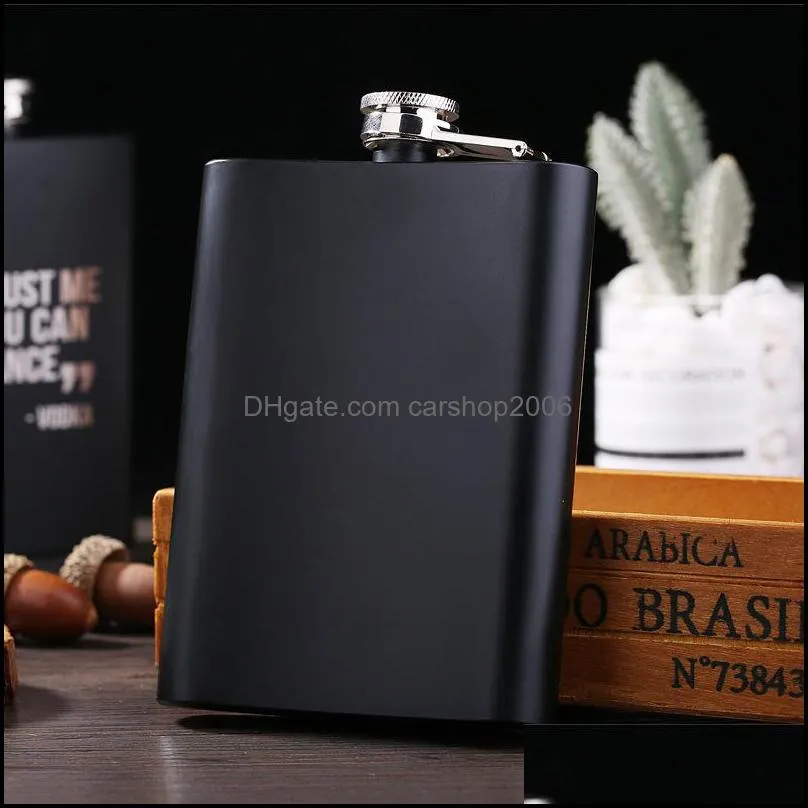 8oz Stainless Steel Hip Flask English Letter Black Personalize Flask Outdoor Portable Flagon Whisky Stoup Wine Pot Alcohol Bottle