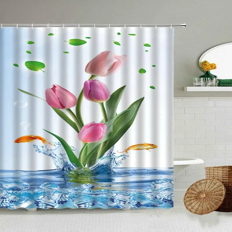 72Wx72H RosieLily Floral Shower Curtain Flower Shower Curtain Butterfly Shower Curtain for Bathroom Colorful Shower Curtain with 12 Hooks Decorative Watercolor Flowered Pretty Plant Shower Curtain