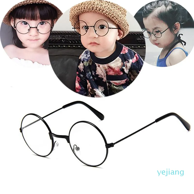 子供のラウンドメガネのフレーム眼鏡の子供たち子供たちの男の子の女の子のファッションのための明確なレンズ光学的透明