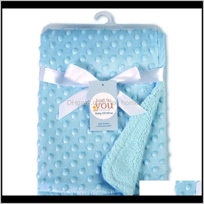 baby blanket & swaddling newborn thermal soft fleece blanket solid bedding set cotton quilt 201105