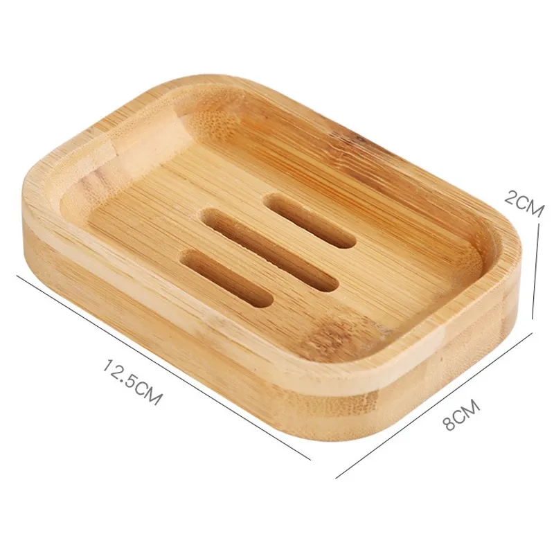 Bamboo Soap Dishes Tray Holder Storage Soap Rack Plate Box Container Bathroom Soap Box ZC3539