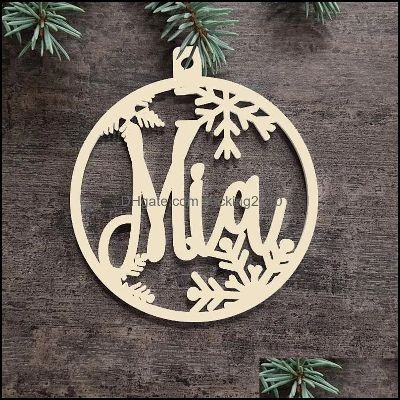 Christmas Decorations Custom Baubles Personalized Ornament Laser Cut Names Gift Tags With Year And Name