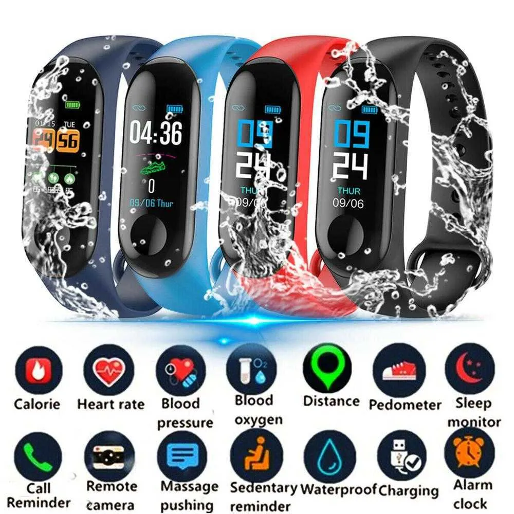 Smart Men's Watch Multicolor Pedometer Heart Rate Blood Pressure Monitor Sports Casual For Children Men Women Watch Hours Gift